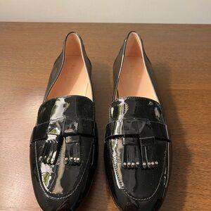 Kate Spade Patent Leather Loafers with Tassel Detail— 9.5